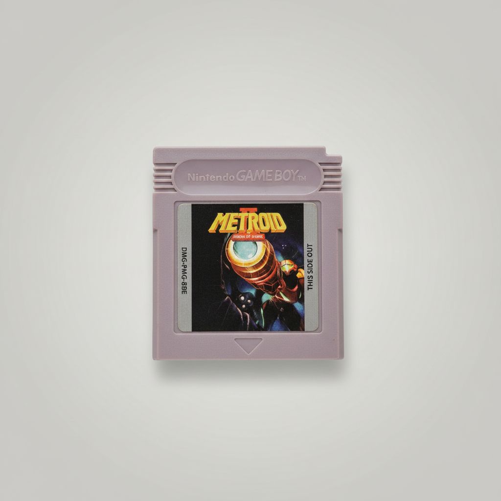 Metroid II Return of Samus Gameboy Color grey Nintendo cartridge, clean label with Samus art.