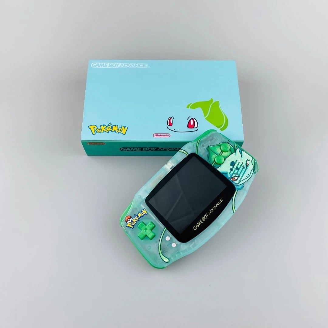 Gameboy Advance Console (IPS) — Game Boy Advance — Bulbasaur GBA W & Theme Box
