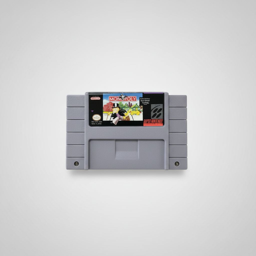 Monopoly SNES game cartridge front label