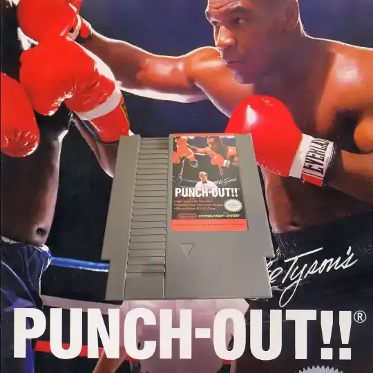 Mike Tyson's Punch-Out!! NES game cartridge featuring Mike Tyson