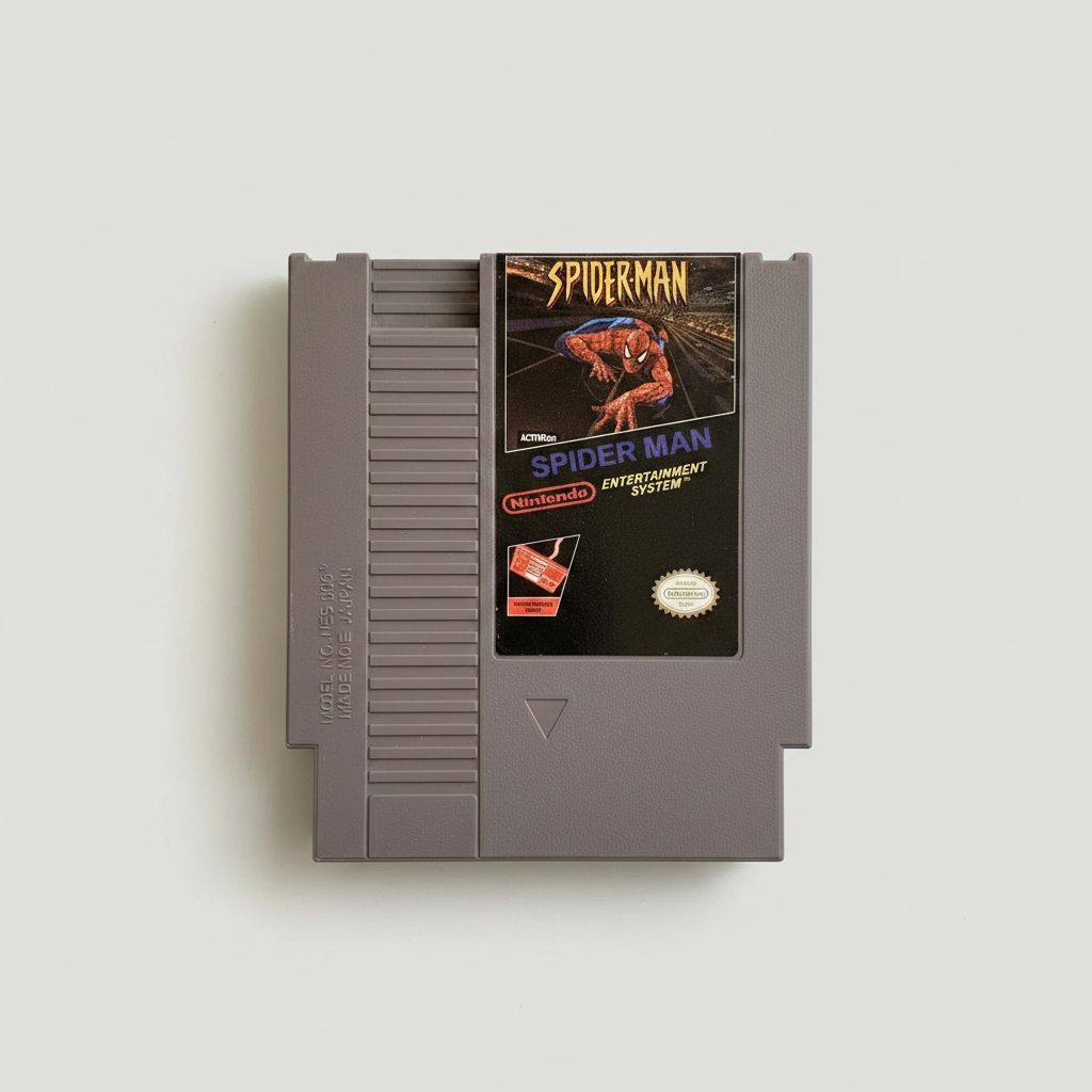 Spider-Man for NES gray game cartridge with official Marvel and LJN label