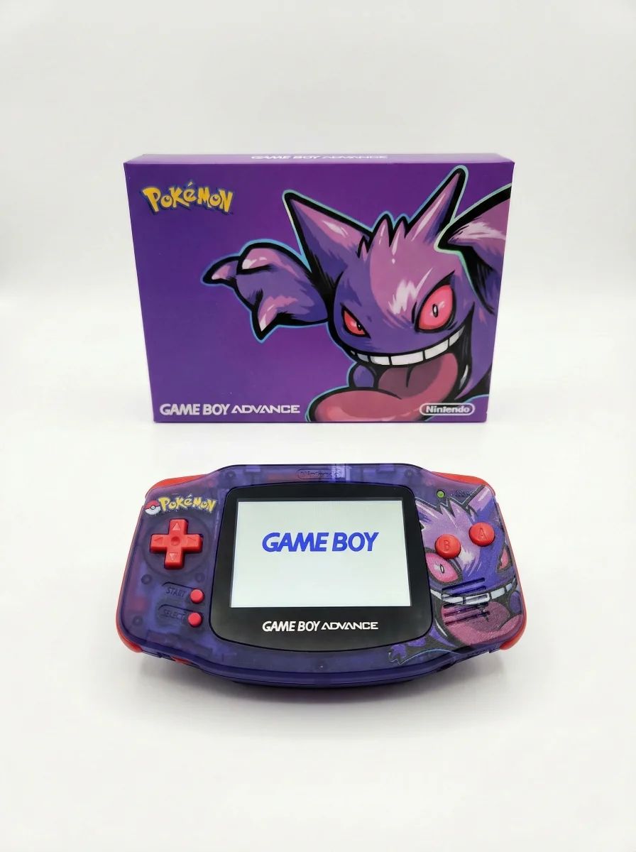 Gengar Gameboy Advance Console (IPS) — Game Boy Advance — Gengar GBA W & Purple Box