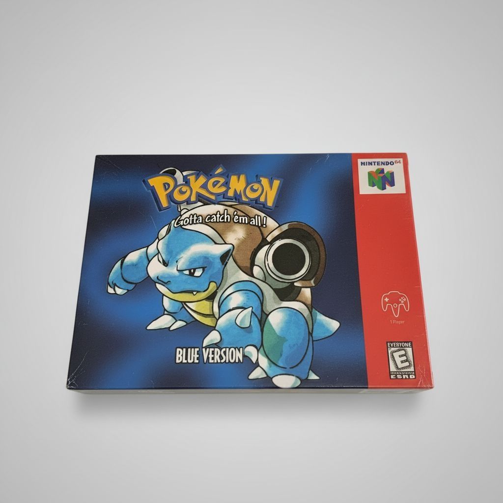 Pokémon Blue — Game & Box for Nintendo 64