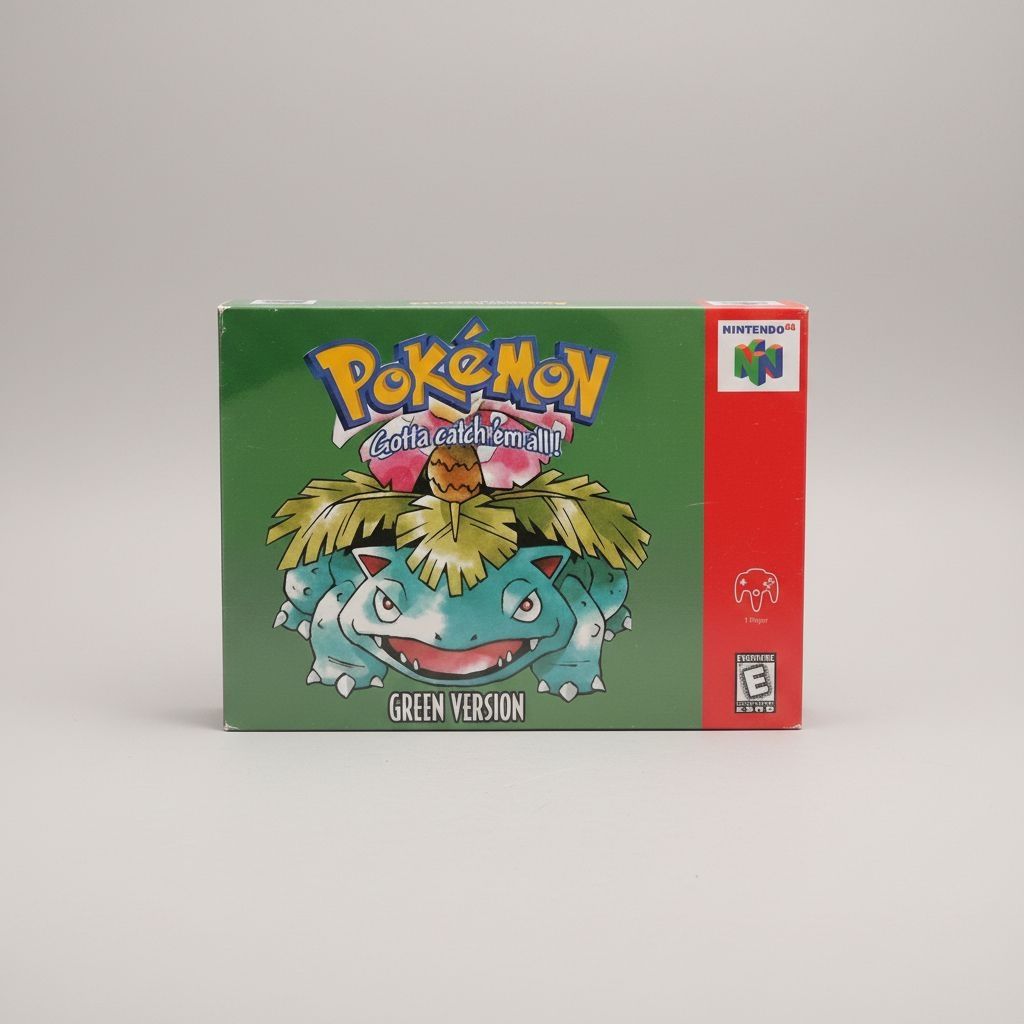 Pokémon Green — Game & Box for Nintendo 64