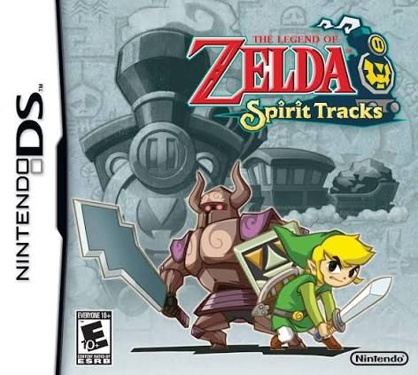 The Legend of Zelda Spirit Tracks Nintendo DS game case front cover featuring Link 
