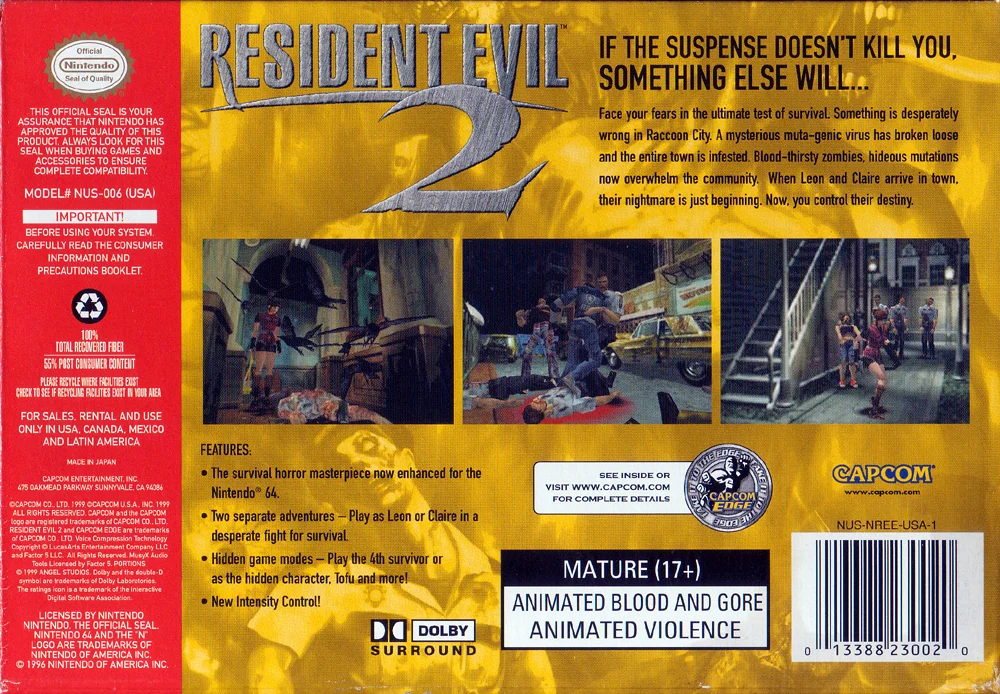 Resident Evil 2 – Nintendo 64 (N64) Survival Horror Game (N64) — photo 5 of 5
