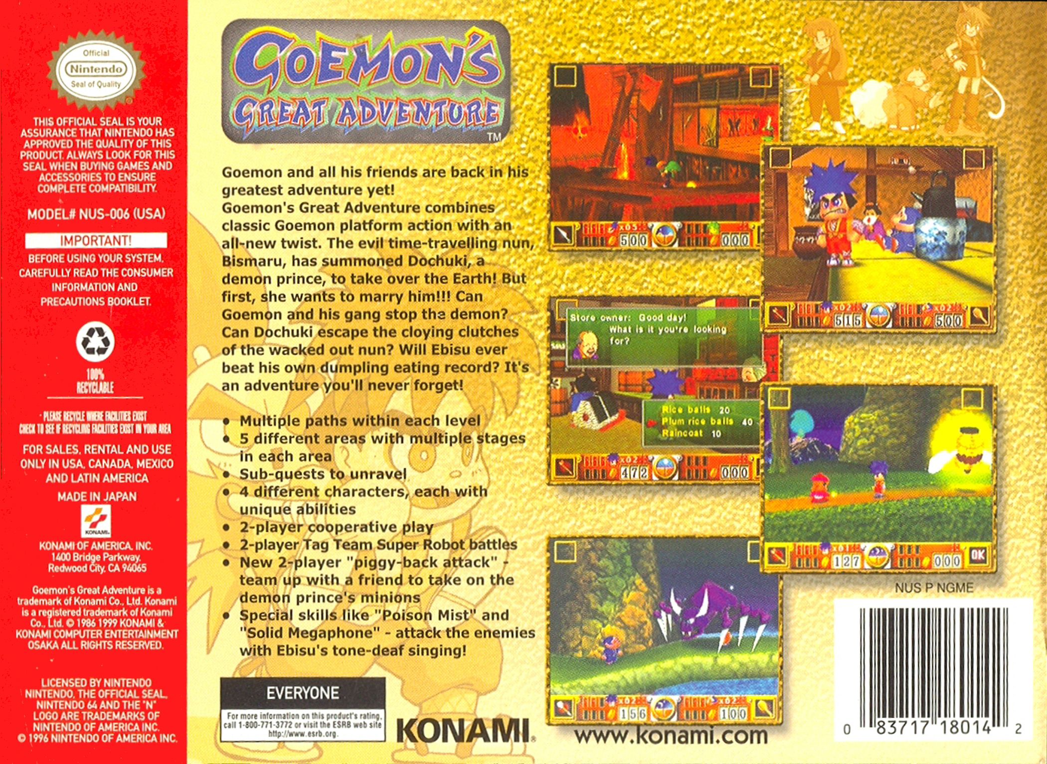Goemon's Great Adventure – Nintendo 64 (N64) Action-Platformer Game (N64) — photo 4 of 4