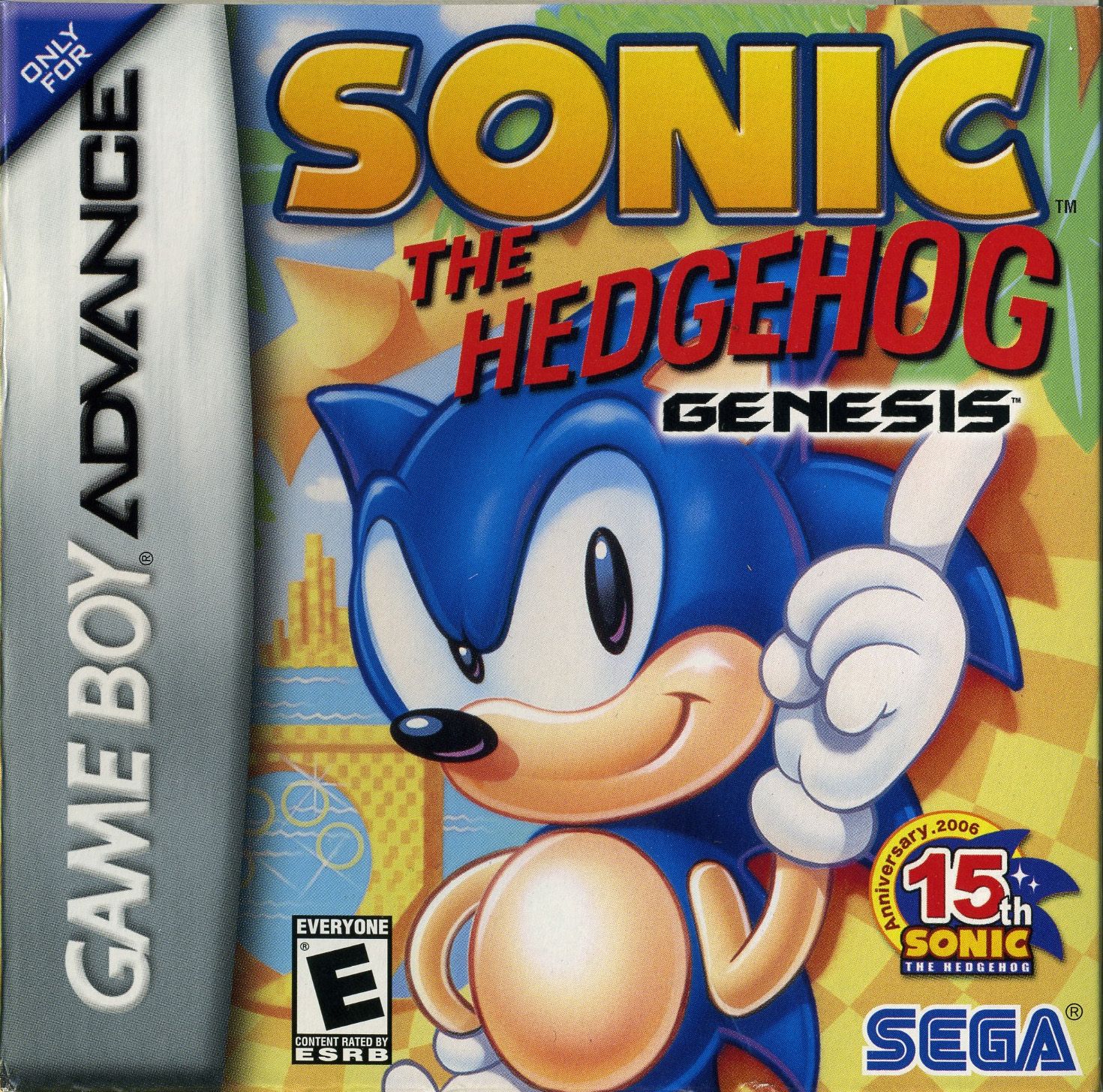Sonic The Hedgehog Genesis – Nintendo Game Boy Advance (GBA) Platformer Game front cover art