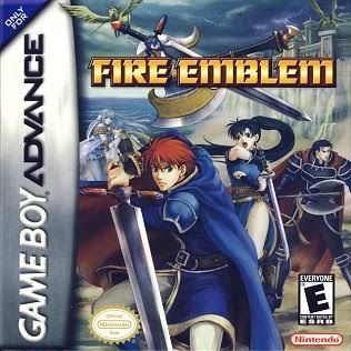 Fire Emblem Game Boy Advance game boxart featuring Lyn, Eliwood, and Hector