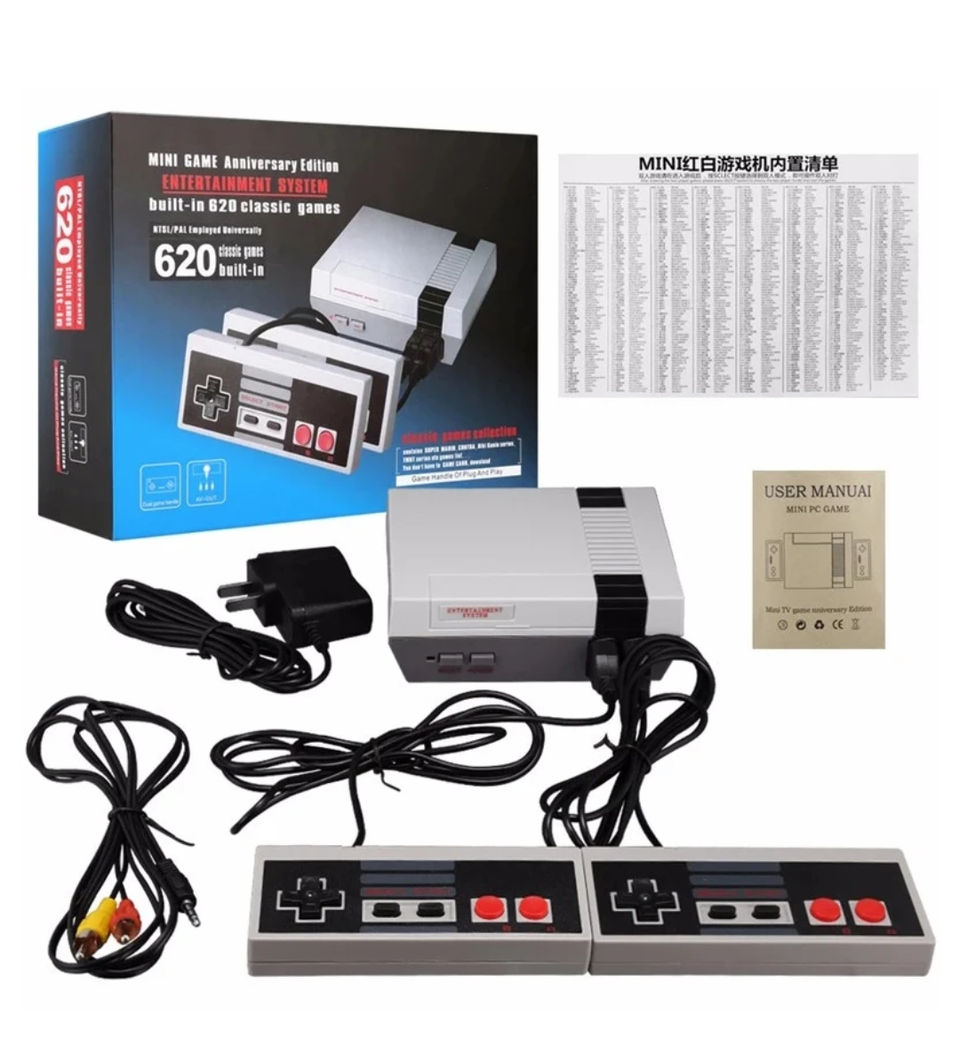 Mini NES Classic Edition – 620 Built-In Retro Games, Plug & Play Console