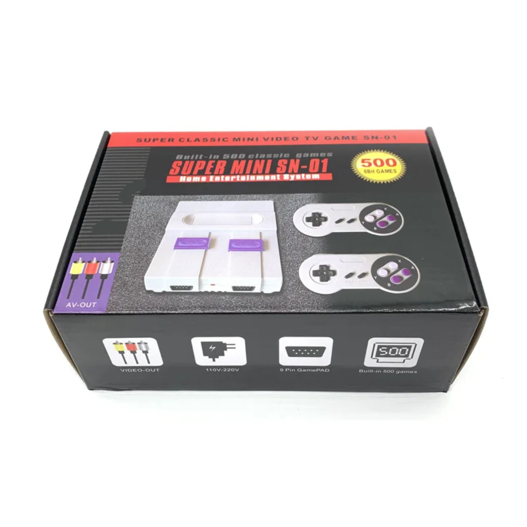 Mini SNES Retro Classic Console – 500 Games, Dual Controllers, Plug & Play TV System — 500 Built-In Games 3