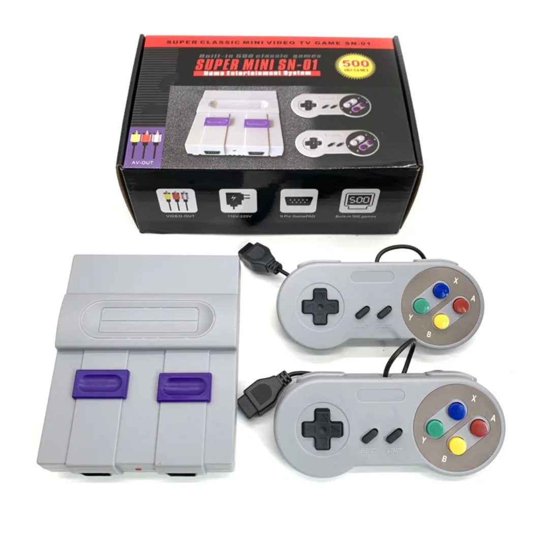 Mini SNES Retro Classic Console – 500 Games, Dual Controllers, Plug & Play TV System — 500 Built-In Games 4