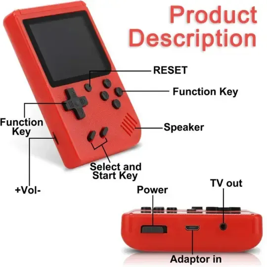 Gameboy All in 1 Console – 400 Classic Games, TV Output & 2-Player — Plug & Play Console 2