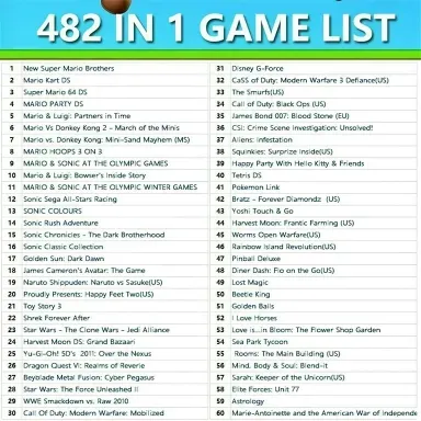 Nintendo DS 482 in 1 Mario Album – Multi Game Collection 3