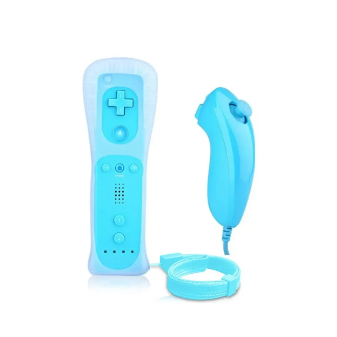 Wii Remote & Nunchuk Controller with Motion Plus – Compatible for Nintendo Wii & Wii U — Blue