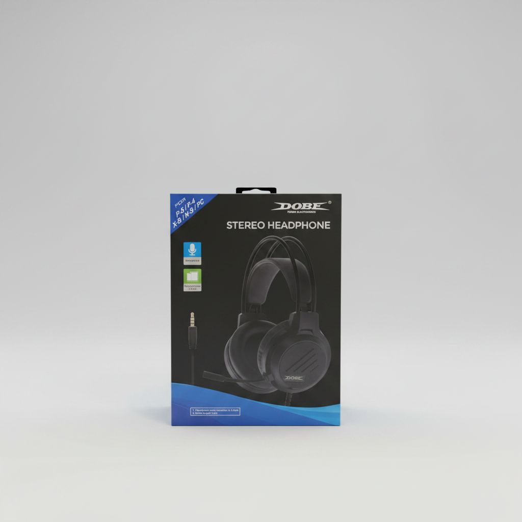 DOBE Stereo Gaming Headphone with Mic - PS5, PS4, Xbox, Switch, PC Compatible Headphones — Black