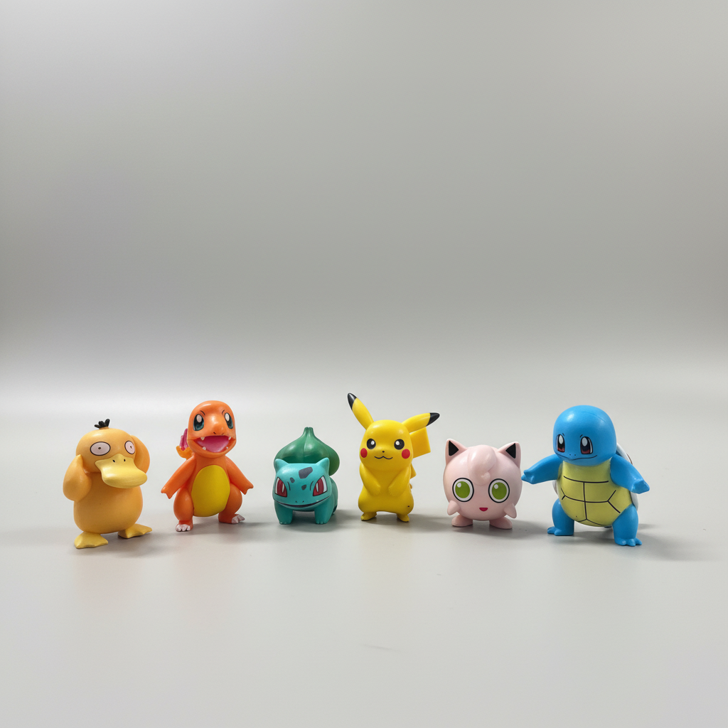 Pokémon Gen 1 (6 Figures) - Pikachu, Charmander, Squirtle, Bulbasaur, Psyduck, & Jigglypuff 2