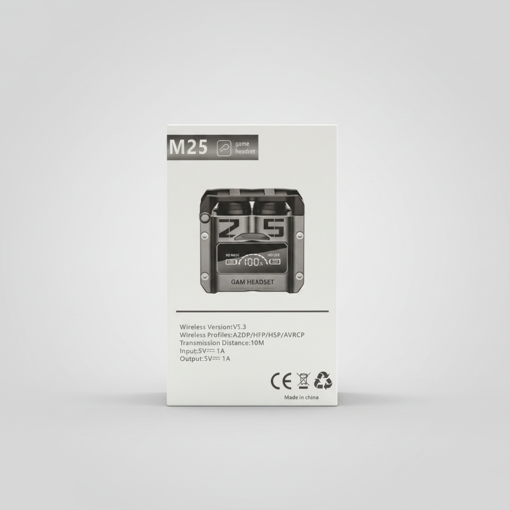 M25 TWS Wireless 5.3 Gaming Earbuds - ENC Noise Canceling & LED Display 2