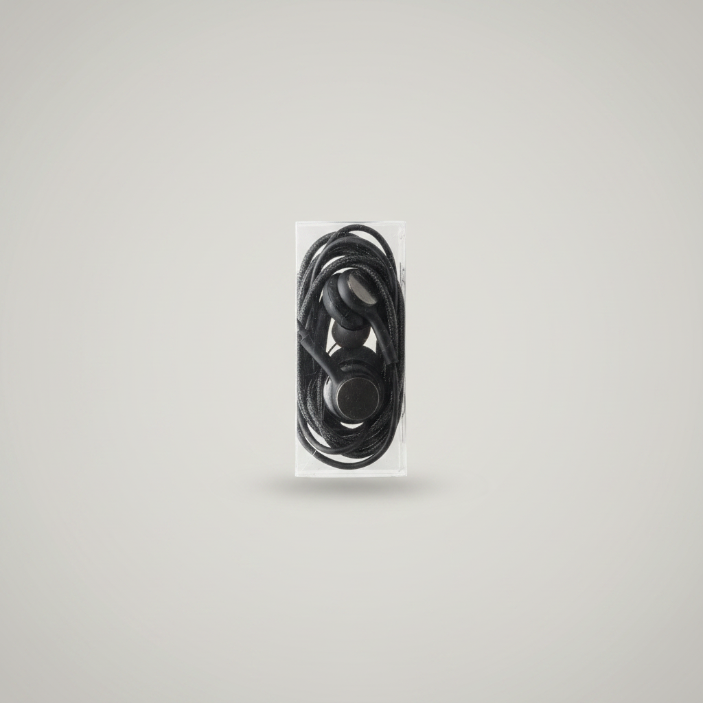 Braided Wired Earphones with Microphone - 3.5mm Jack - Black Earbuds 2