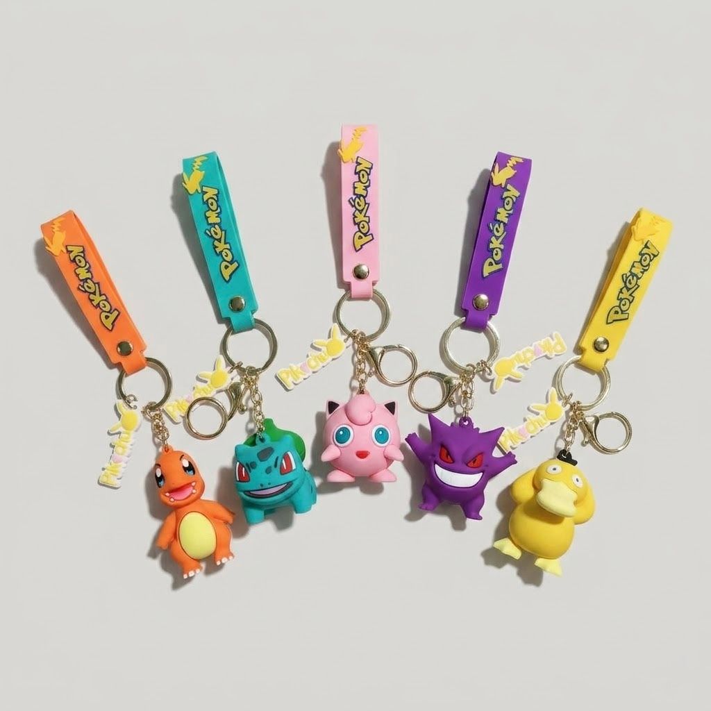 Pokémon Keychain — Complete 5-Piece Set