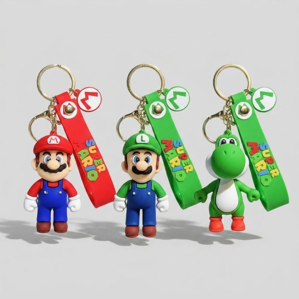 Mario Super Mario Bros. Keychains - Mario, Luigi, & Yoshi
