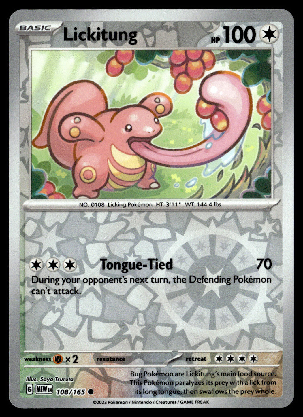Pokémon TCG: Lickitung 108/165 – Scarlet & Violet 151 – Reverse Holo Common