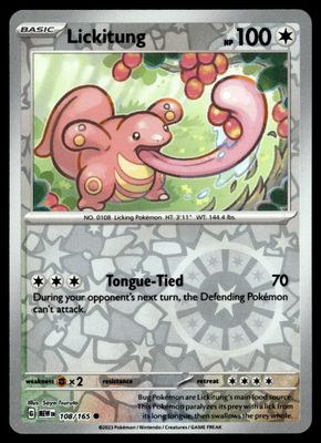 Pokémon TCG: Lickitung 108/165 – Scarlet &amp; Violet 151 – Reverse Holo Common