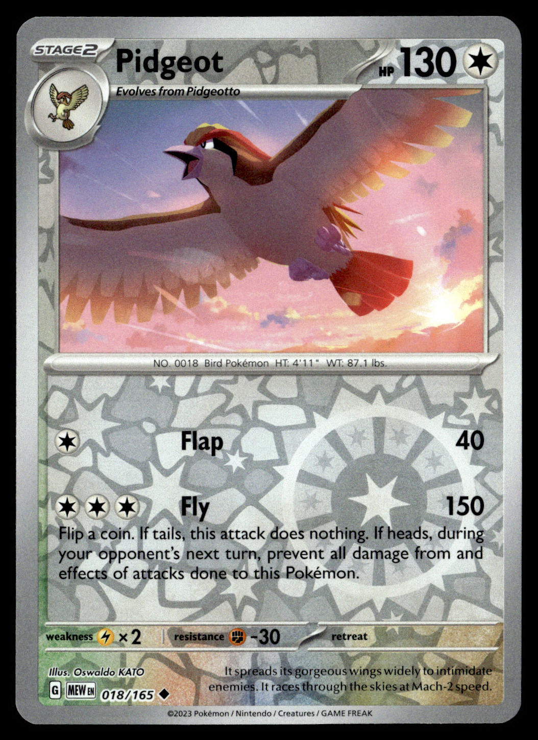 Pokémon TCG: Pidgeotto 018/165 – Scarlet & Violet 151 – Reverse Holo Uncommon