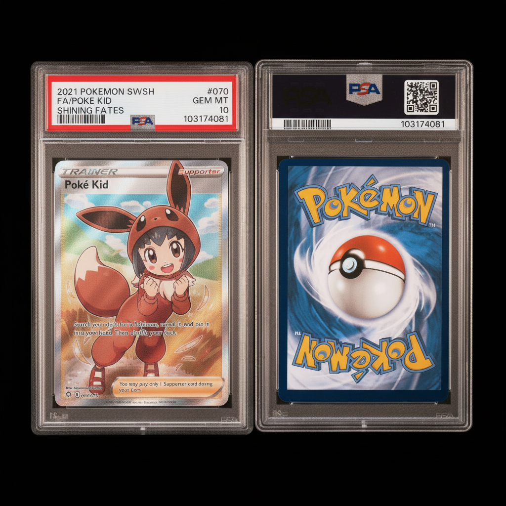 Graded PSA 10 Gem Mint Full Art Poké Kid 070/072 – 2021 Pokémon SWSH Shining Fates 3