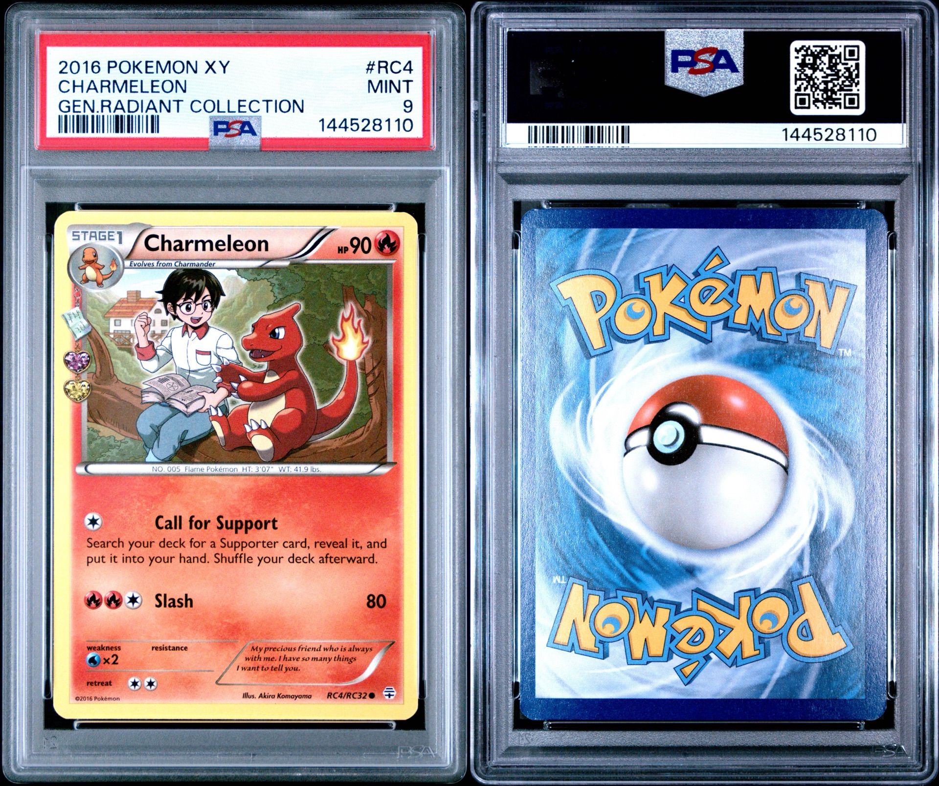 Graded PSA 9 Mint Charmeleon RC4/RC32 – 2016 Pokémon XY Generations Radiant Collection 3