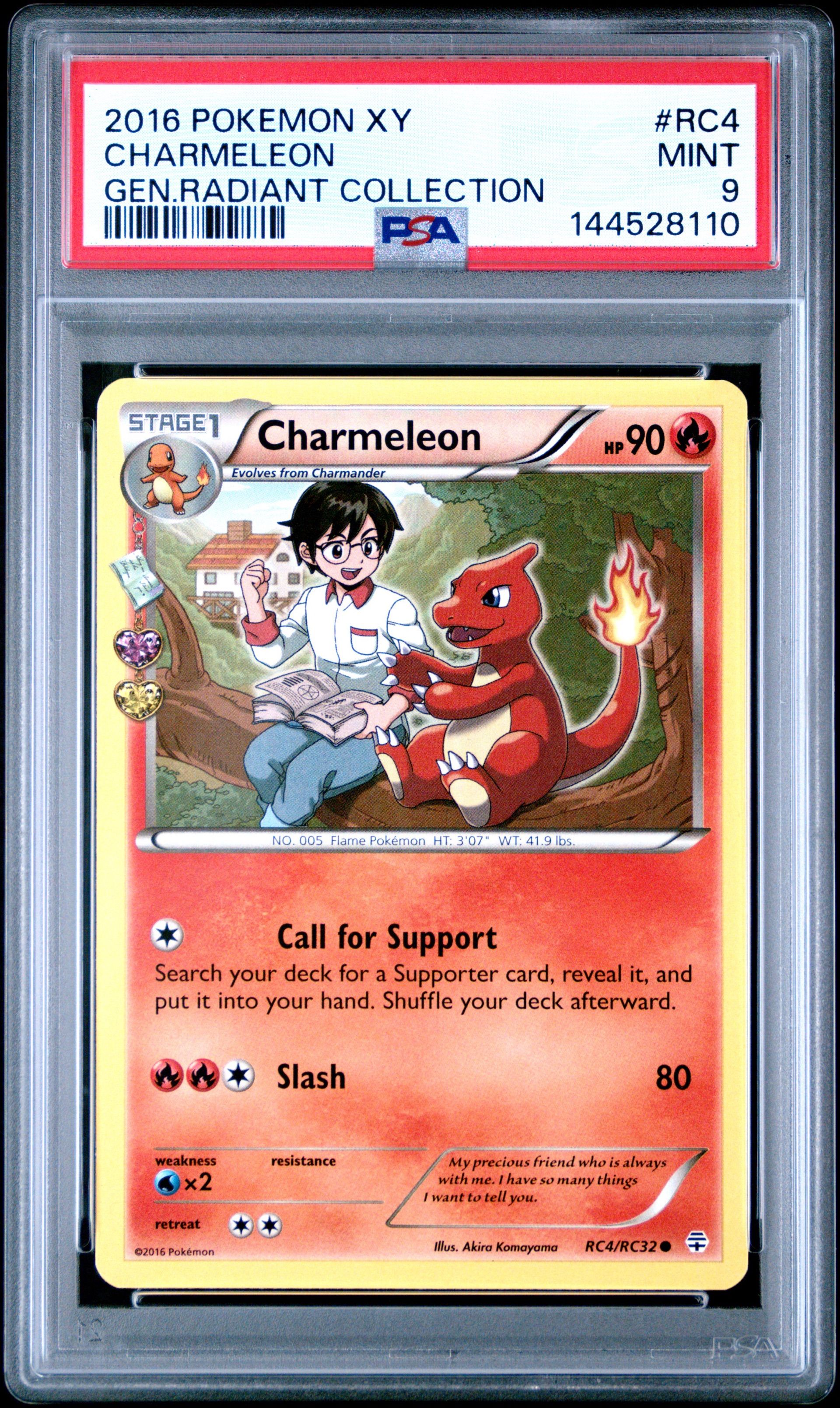 Graded PSA 9 Mint Charmeleon RC4/RC32 – 2016 Pokémon XY Generations Radiant Collection