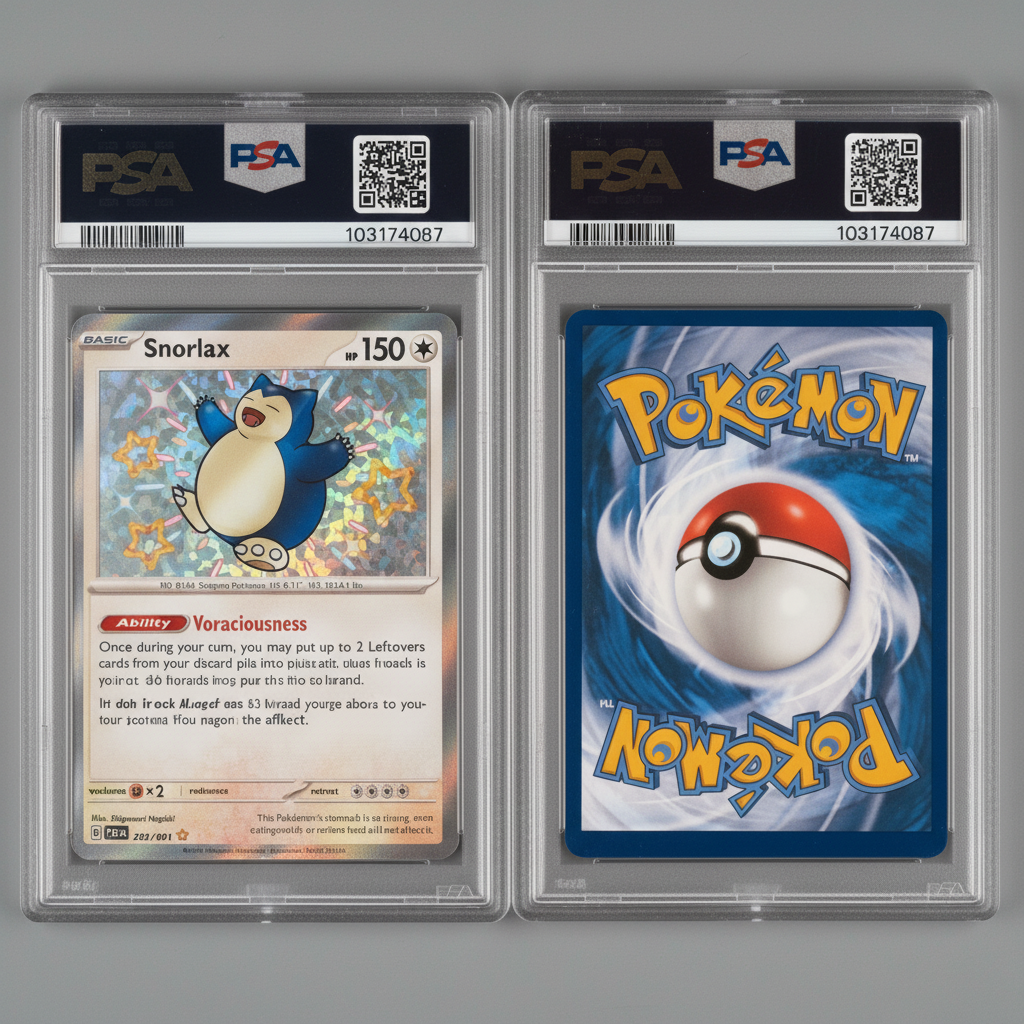 Graded PSA 8 NM-MT Shiny Rare Snorlax 202/091 SR – 2024 Pokémon PAF EN Paldean Fates 3