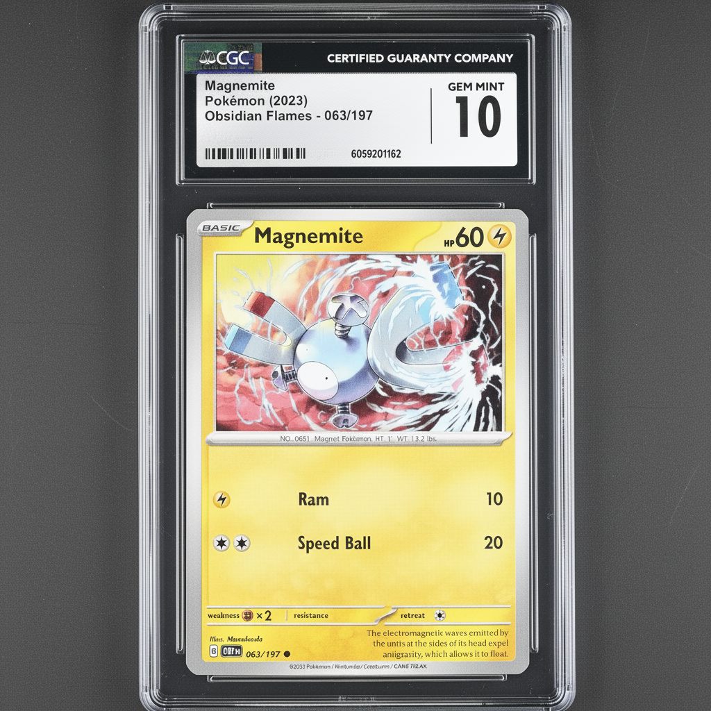 Graded CGC 10 Gem Mint Magnemite 063/197 – Pokémon TCG Scarlet & Violet Obsidian Flames