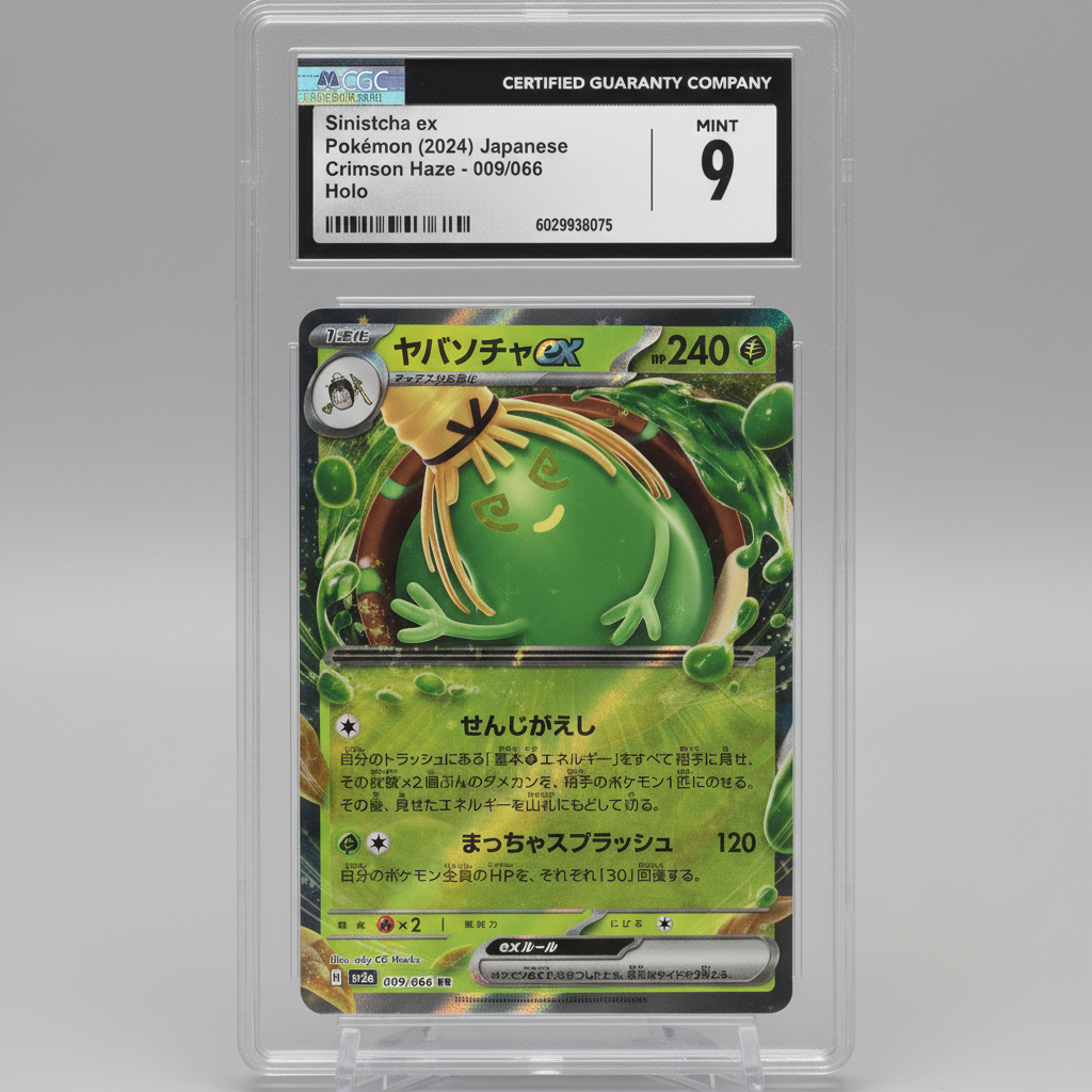 Graded CGC 9 Mint Sinistcha ex 009/066 – Pokémon (2024) Japanese Crimson Haze – Holo