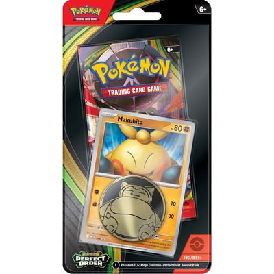 Pokémon TCG: Mega Evolution—Perfect Order 1-Pack Checklane Blister (Makuhita Promo &amp; Snorlax Coin)