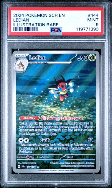 Ledian #144 (2024 SCR EN) – Pokémon TCG English Illustration Rare – PSA 9 MINT