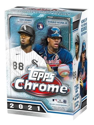 2021 Topps Chrome Baseball Blaster Box - Ronald Acuña Jr. & Luis Robert Cover