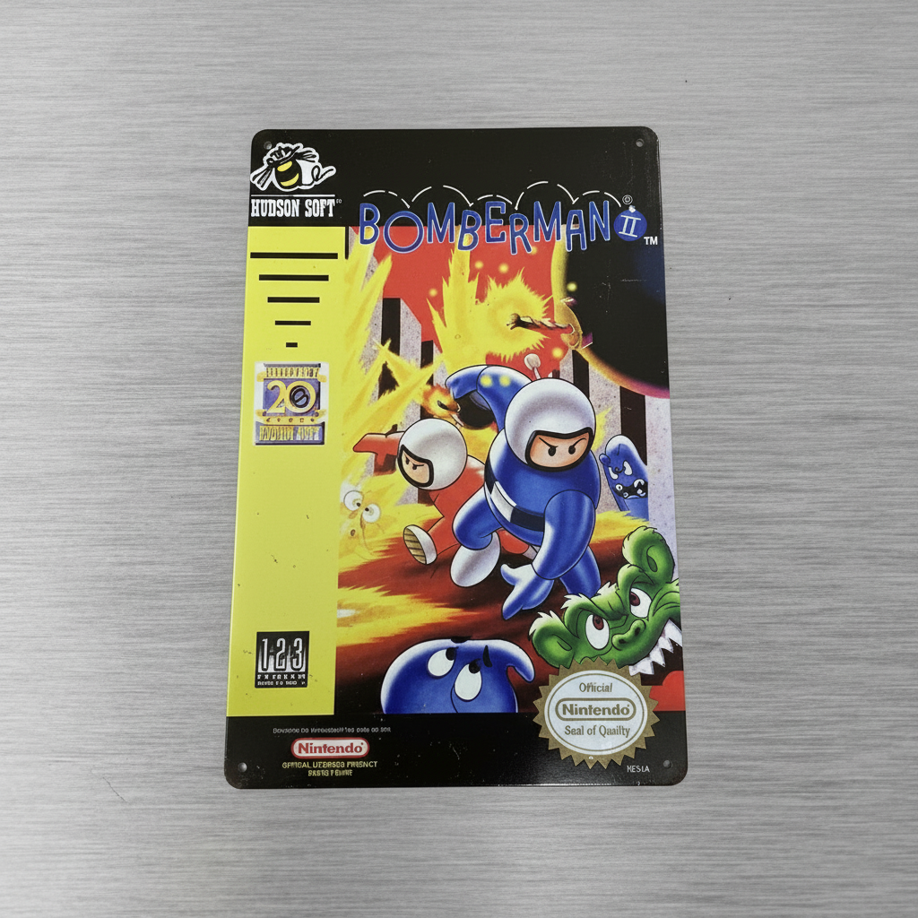 Bomberman II NES 12x8" Tin Metal Sign Art Poster - Retro Gaming Decor