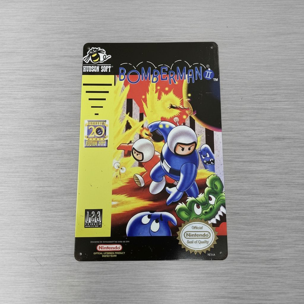 Bomberman II NES 12x8" Tin Metal Sign Art Poster - Retro Gaming Decor