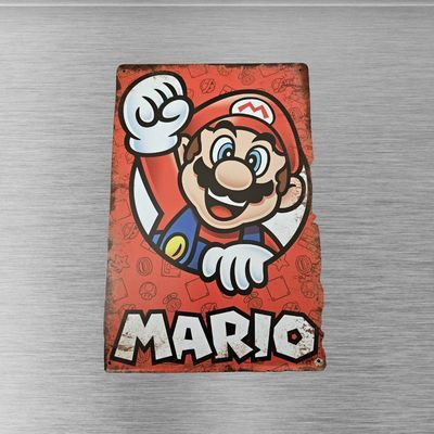 Super Mario Modern Art 12x8" Tin Metal Sign Art Poster - Gaming Decor
