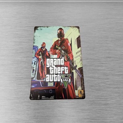 Grand Theft Auto V (GTA V) 12x8" Tin Metal Sign Art Poster - Gaming Decor