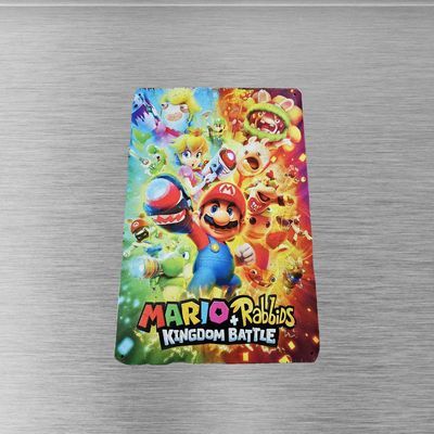 Mario + Rabbids Kingdom Battle Metal Sign. Vibrant rectangular tin featuring Mario and Rabbids game cover art.