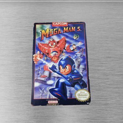 Mega Man 5 NES 12x8" Tin Metal Sign Art Poster - Retro Gaming Decor