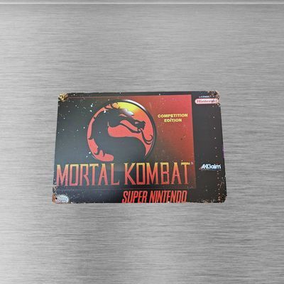 Mortal Kombat SNES 8x12" Tin Metal Sign Art Poster - Retro Gaming Decor