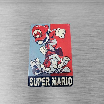 Super Mario Stylized Art 12x8" Tin Metal Sign Art Poster - Gaming Decor