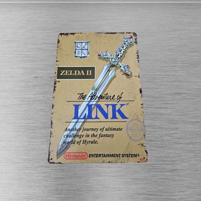 Zelda II The Adventure of Link NES 12x8" Tin Metal Sign Art Poster