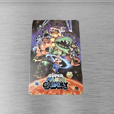 Super Mario Galaxy 12x8" Tin Metal Sign Art Poster - Retro Gaming Decor