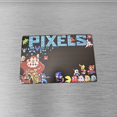 Pixels Retro Gaming Characters 8x12" Tin Metal Sign Art Poster - Decor