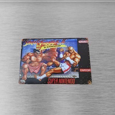 Street Fighter II Turbo SNES 8x12" Tin Metal Sign Art Poster - Retro Decor