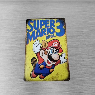 Super Mario Bros. 3 NES 12x8" Tin Metal Sign Art Poster - Retro Gaming Decor